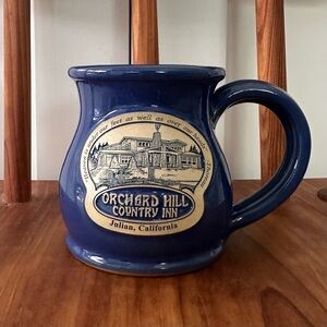 Deneen Pottery 2023 Orchard Hill Country Inn Jullian CA Blue Mug Cup Coffee Tea